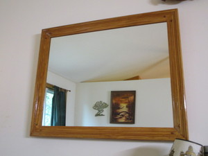 lot 239 image: Wall mirror, 42x33.5.  This lot i...