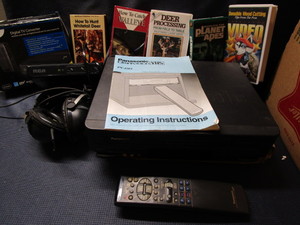 lot 240 image: Panasonic VCR, digital converter...