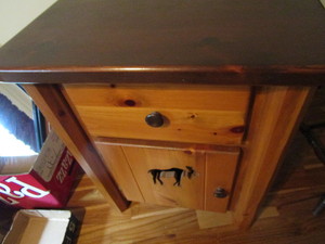 lot 256 image: Nightstand with moose cutout, 24Wx...