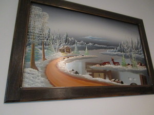 lot 257 image: Mirror - hand painted 34x22. This...