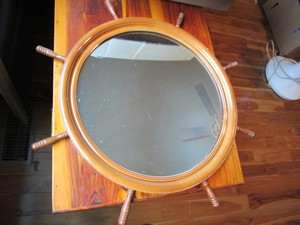 lot 262 image: Ships wheel style framed mirror 18...