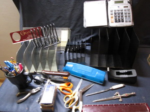 lot 295 image: Office vertical files, scissors, s...