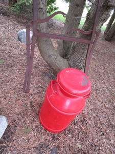 lot 308 image: Milk can, partial hay harpoon...