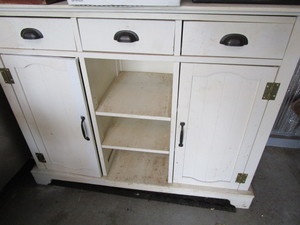 lot 28 image: White cabinet, 44Lx19Dx35H...
