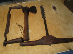 lot 317 image: Antique draw knife 9 blade 17 ove...