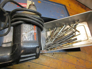 lot 345 image: Black & Decker 38 drill, bits, ste...