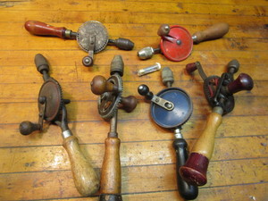 lot 385 image: Hand drills with Stanley, bits...