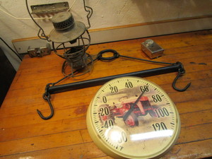 lot 394 image: Tractor thermometer, NP RR lantern,...