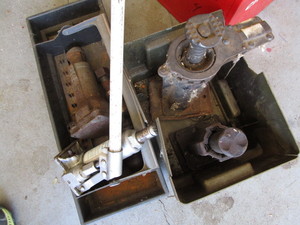 lot 400 image: Jacks with bottle, metal box for sa...