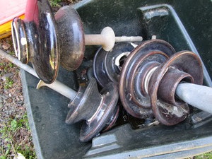 lot 422 image: Large ceramic insulators...