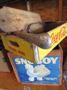lot 455 image: Coca Cola & Sno boy boxes, bottle c...