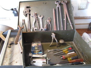 lot 477 image: Electrical service box with wrenche...