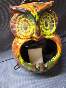 lot 510 image: Vintage owl hanging candle holder ...