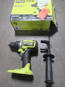 lot 53 image: Ryobi ONE HP 18V Brushless Cordless 12 in. Hammer Drill (Tool Only), PBLHM101B - Used.