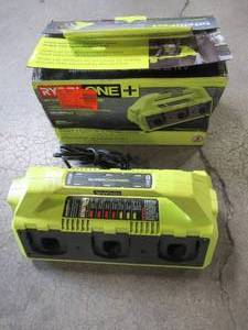 lot 58 image: RYOBI 18-Volt ONE 6-Port Dual Chemistry IntelliPort Super Charger with USB Port, P135 - Used.
