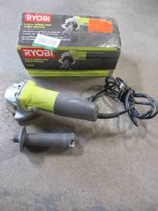 lot 61 image: RYOBI 5.5-Amp Angle Grinder, AG4031G - Used.