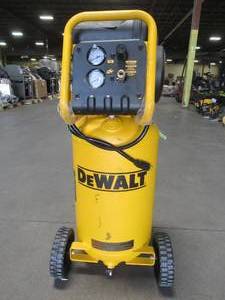 lot 62 image: Dewalt 15 Gal. Portable Electric Air Compressor, D55168 - Has Cracked Motor Housing, Does not Hold Air. For PartsRestore.