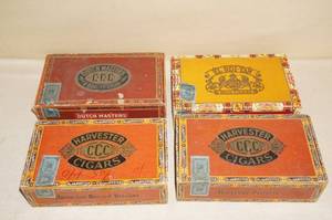 lot 36 image: 4 Vintage Cigar Boxes
