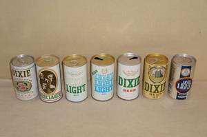 lot 6 image: Vintage Dixie Beer Cans
