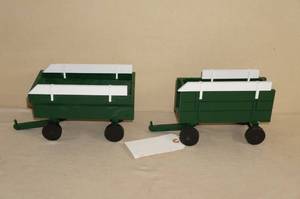 lot 134 image: 2 Amish Built Wood Wagon Toys