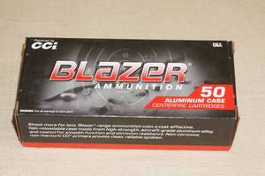lot 14 image: 50 CCI Blazer .40 S&W 180 Gr TMJ CF Ammo