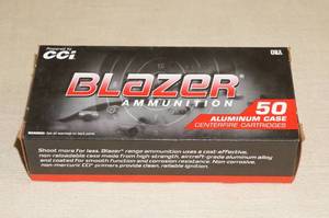 lot 15 image: 50 CCI Blazer .40 S&W 180 Gr TMJ CF Ammo
