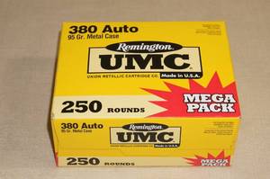 lot 20 image: 250 Remington UMC .380 Auto 95 Gr MC Ammo