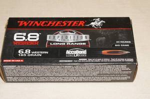 lot 22 image: 20 Winchester 6.8 Western Long Range 165 Gr Ammo