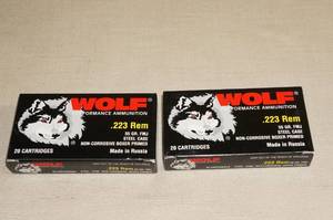 lot 47 image: 40 Wolf .223 Rem 55 Gr FMJ Steel Case Ammo