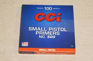 lot 58 image: 100 CCI No 500 Small Pistol Primers