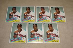 lot 50 image: 1985 Topps Gary Pettis Error Cards - Brothers Picture