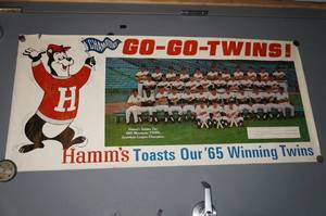 lot 113 image: 1965 Hamms Beer Minnesota Twins Poster