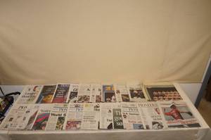 lot 142 image: Baseball Related Minnesota Newspapers - Kirby Death, 1991 AL Champs