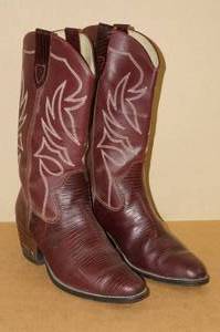 lot 16 image: Loredano Leather Cowboy Boots - L 9.5, M 8.5