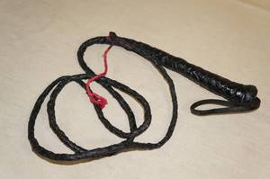 lot 22 image: Black Leather Braided Bull Whip