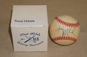 lot 57 image: Kent Hrbek Signed Baseball