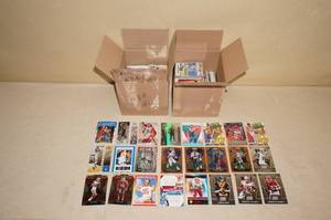 lot 90 image: 2 Boxes of Sports Cards - Baseball, Football, Basketball