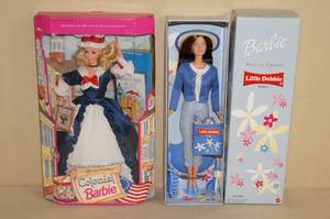 lot 131 image: 2 Special Edition Barbie Dolls - Colonial, Little Debbie Snacks