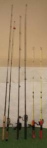 lot 34 image: 6 Fishing Rods - 5 Reels