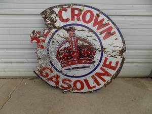 42 Red Crown Gasoline Porcelain Sign