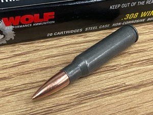 lot 22 image: (20) Rounds Wolf .308-Win 150grain FMJ
