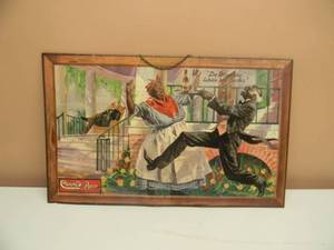 lot 3 image: VERY RARE 1920s Antique Cooks Beer Goldblume Black Americana Tin Litho Advertising Sign - AWESOME PIECE - APPROX 21 BY 13 - SEE PICTURES