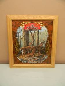 lot 9 image: NOS OLD MILWAUKEE BEER MIRROR - THE DEER  - SERIES II - APPROX 17 BY 19 - SEE PICTURES