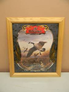 lot 10 image: NOS OLD MILWAUKEE BEER MIRROR - THE GOOSE  - SERIES II - APPROX 17 BY 19 - SEE PICTURES