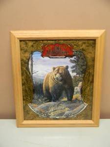 lot 14 image: NOS OLD MILWAUKEE BEER MIRROR - THE BEAR  - SERIES II - APPROX 17 BY 19 - SEE PICTURES