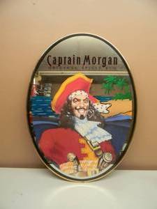 lot 19 image: NOS CAPTAIN MORGAN MIRROR BAR SIGN - AWESOME PIECE - APPROX 26 BY 34 - SEE PICTURES
