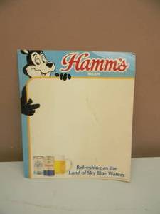 lot 44 image: VINTAGE HAMMS BEER EASEL BACK ADVERTISING SIGN - SEE PICTURES
