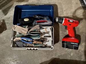 Black & Decker Drill with Toolbox of Tools