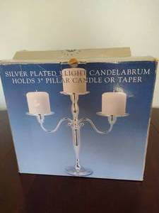 3 Silver Plate Candlabras