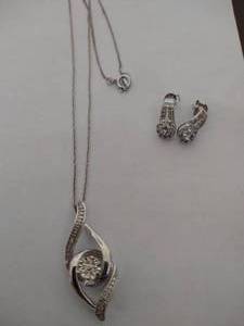Sterling Silver Necklace and Earrings Set